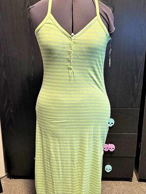 Striped Maxi Dress in Lime Green